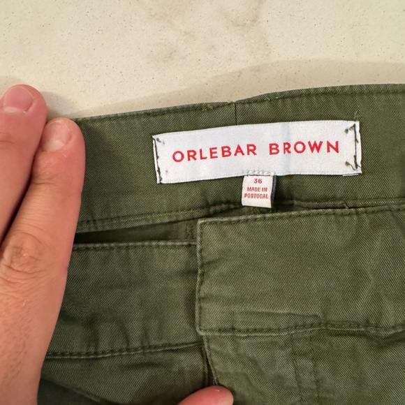 Orlebar Brown Olive Green Bulldog shorts size 36 side tabs - Picture 2 of 5